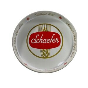 Vintage Schaefer Beer Metal Advertising Serving Bar Tray F&M Schaefer Brewing NY